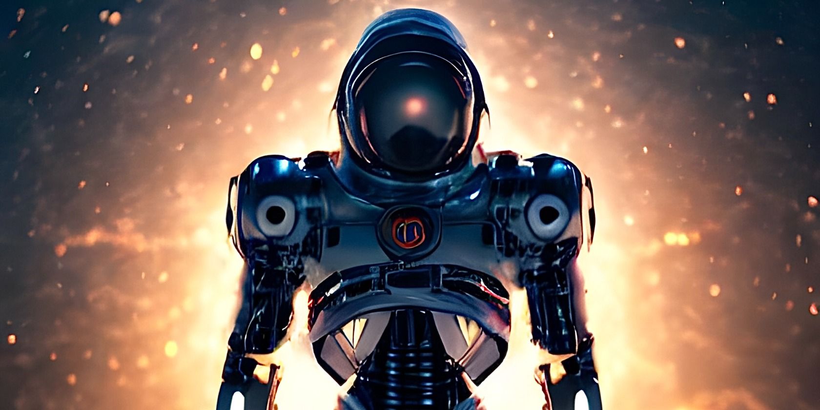 Gambar cyborg yang dihasilkan AI di luar angkasa