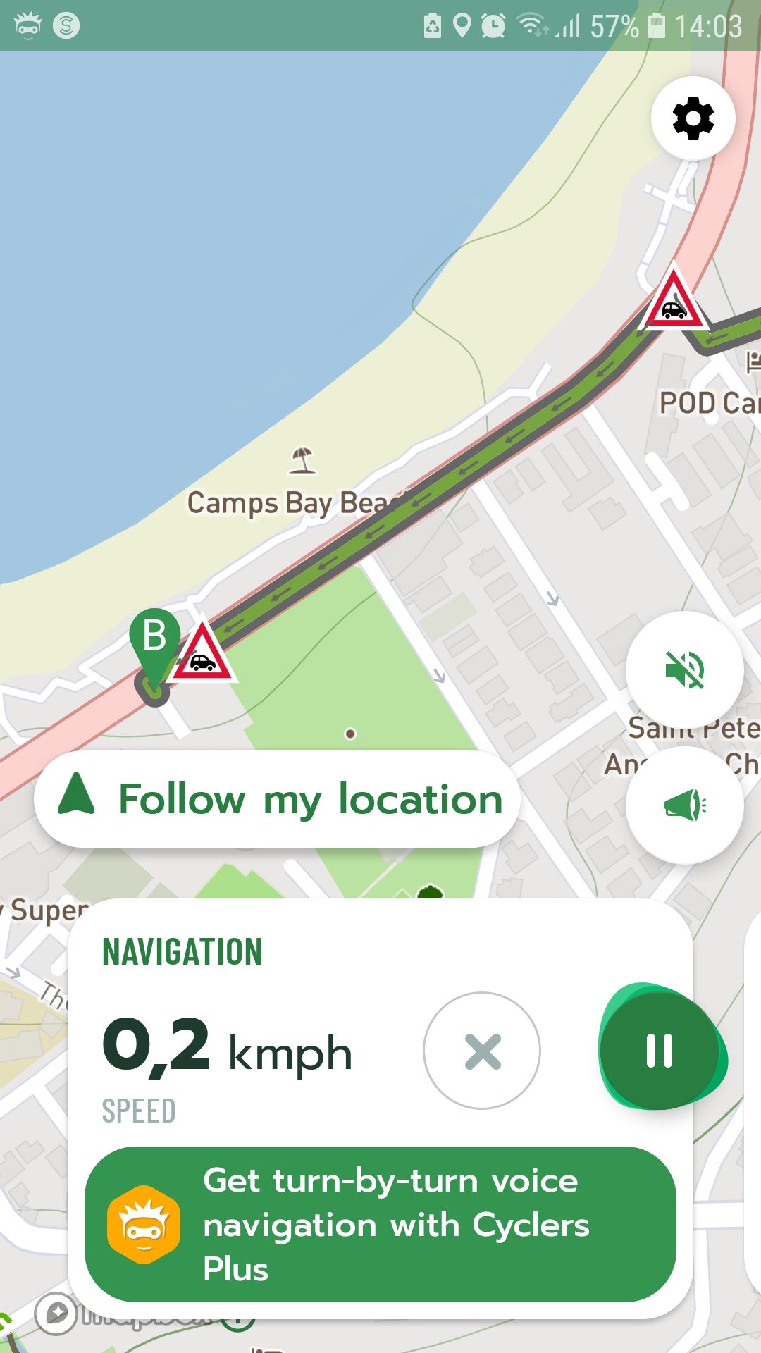 Cyclers route planner mobile app route