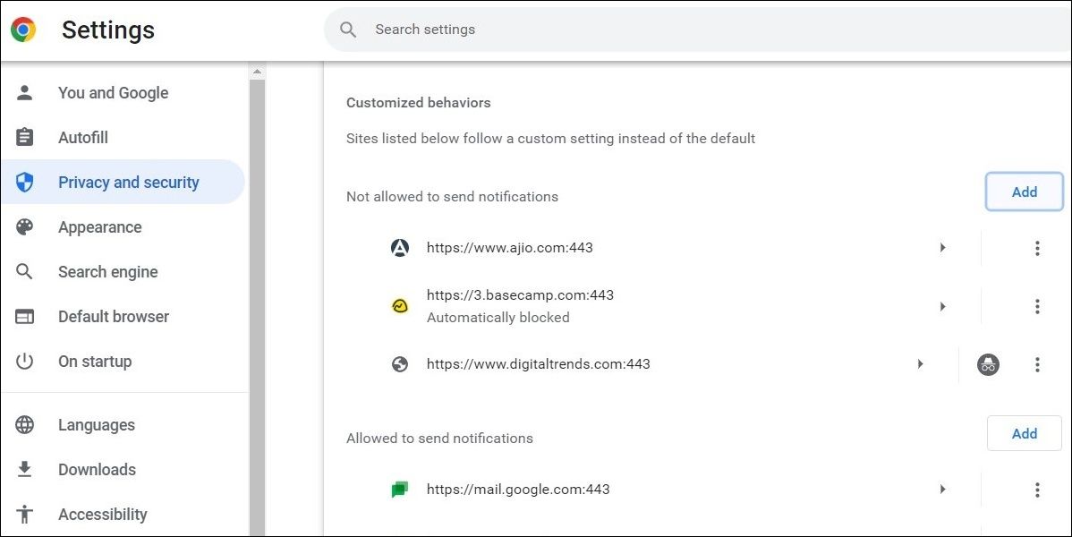 Disable Google Chrome notifications for a specific website