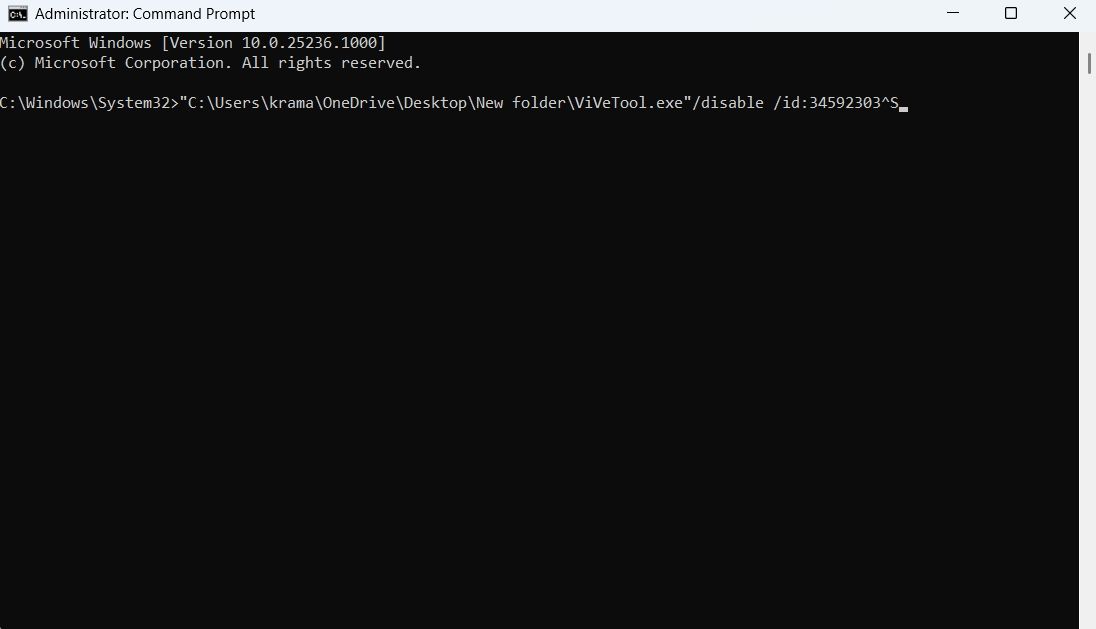 Disable Suggested Actions in Command Prompt
