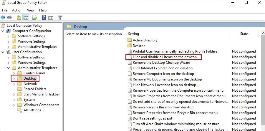 Habilite los íconos de escritorio en Windows 11 a través del Editor de políticas de grupo