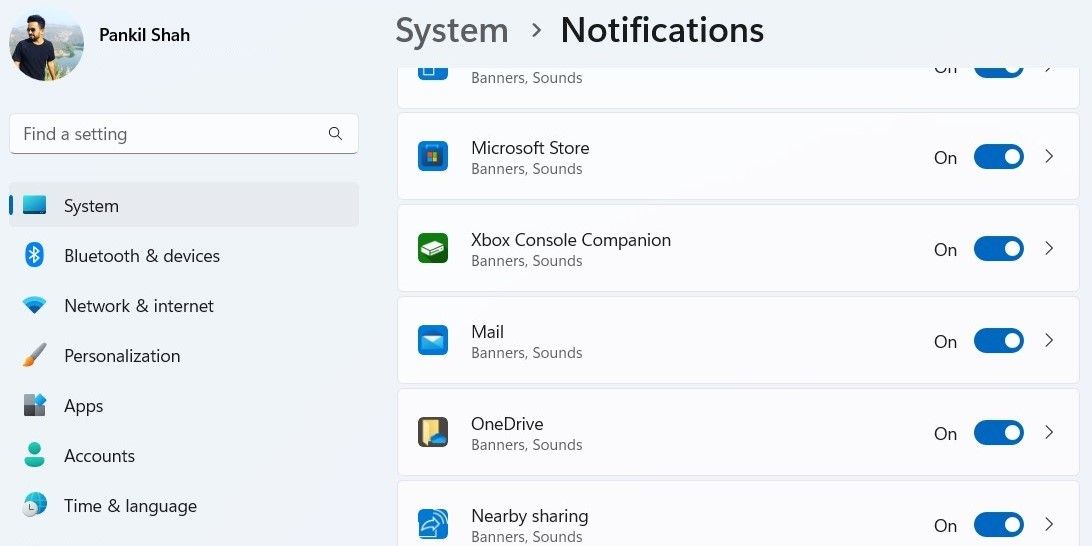 Habilitar las notificaciones de la aplicación de Windows Mail