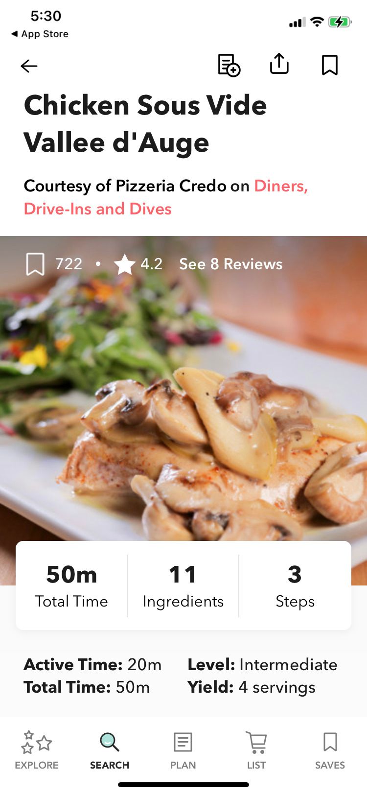 Food Network Kitchen app chicken sous vide