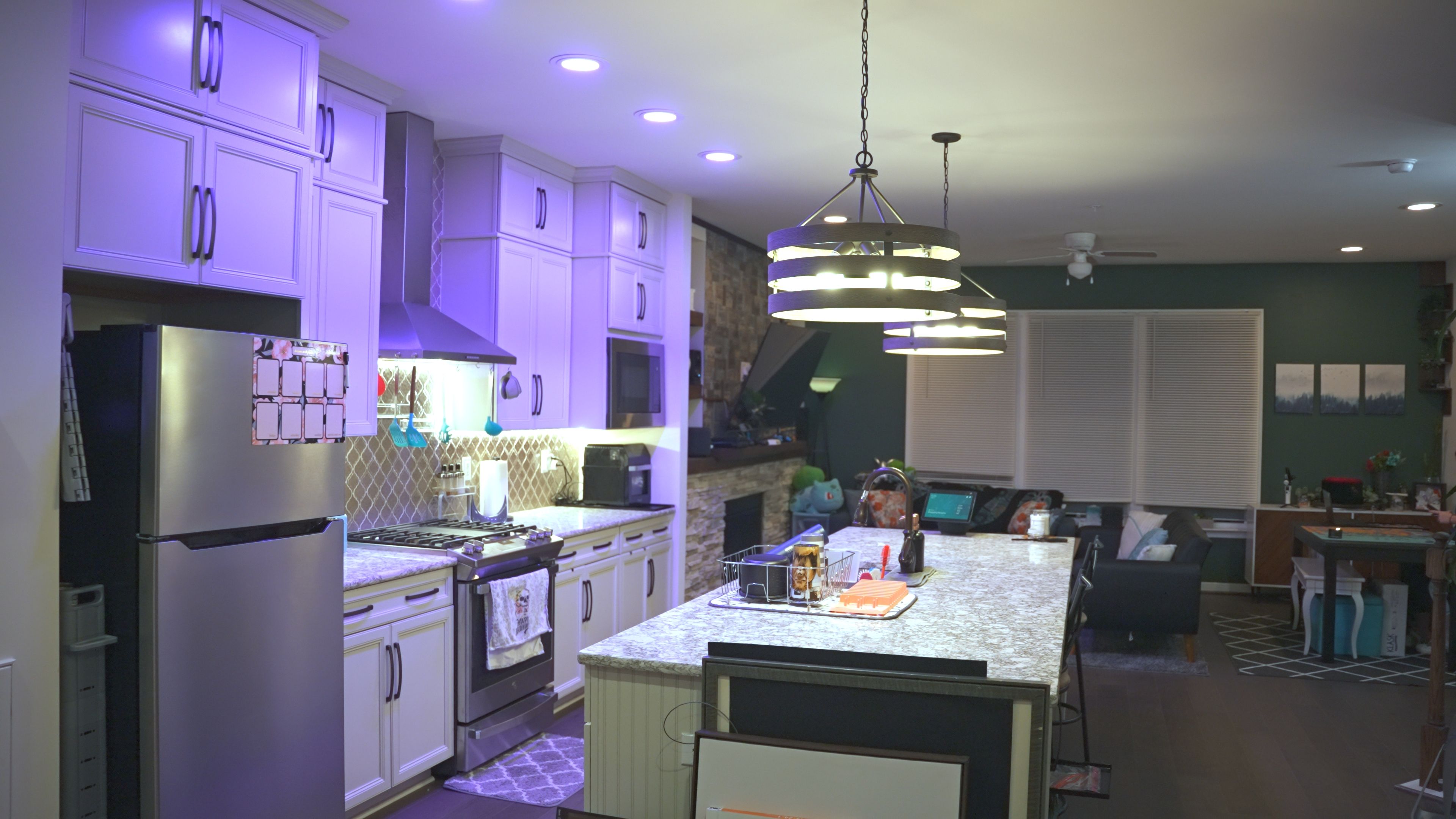 GE Cync - Kitchen lights set to purple