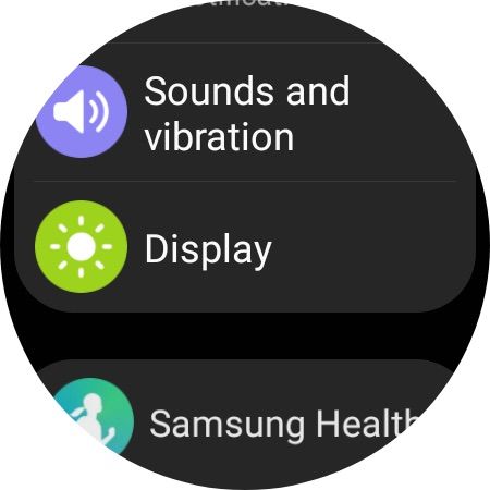 Samsung Galaxy Watch 4/5 Settings menu