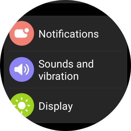 Samsung Galaxy Watch 4/5 Sound and vibration settings menu