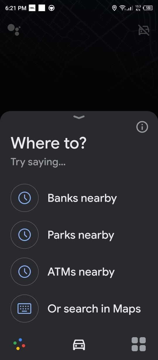 Google Assistant Driving Mode - Navigation