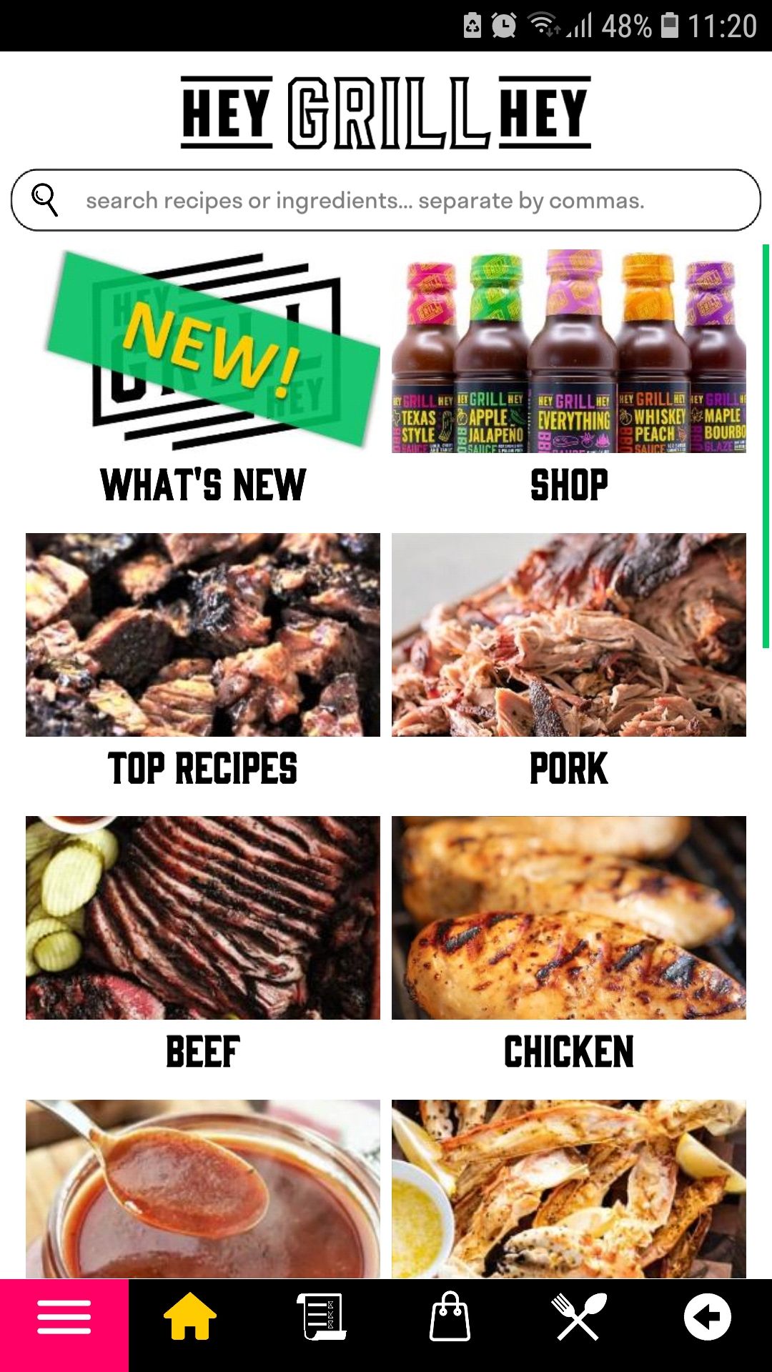 Hey Grill Hey mobile grilling recipe app