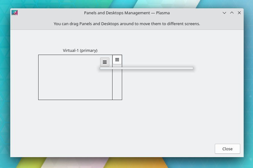 A blank context menu in KDE Plasma