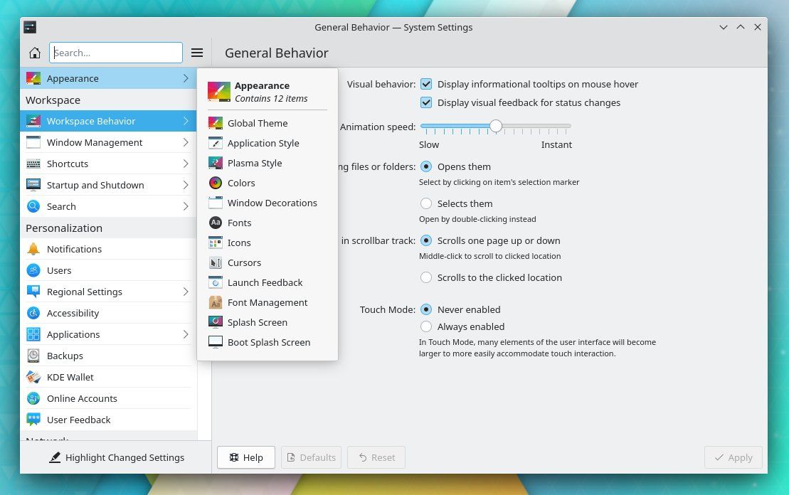 System Settings in KDE Plasma
