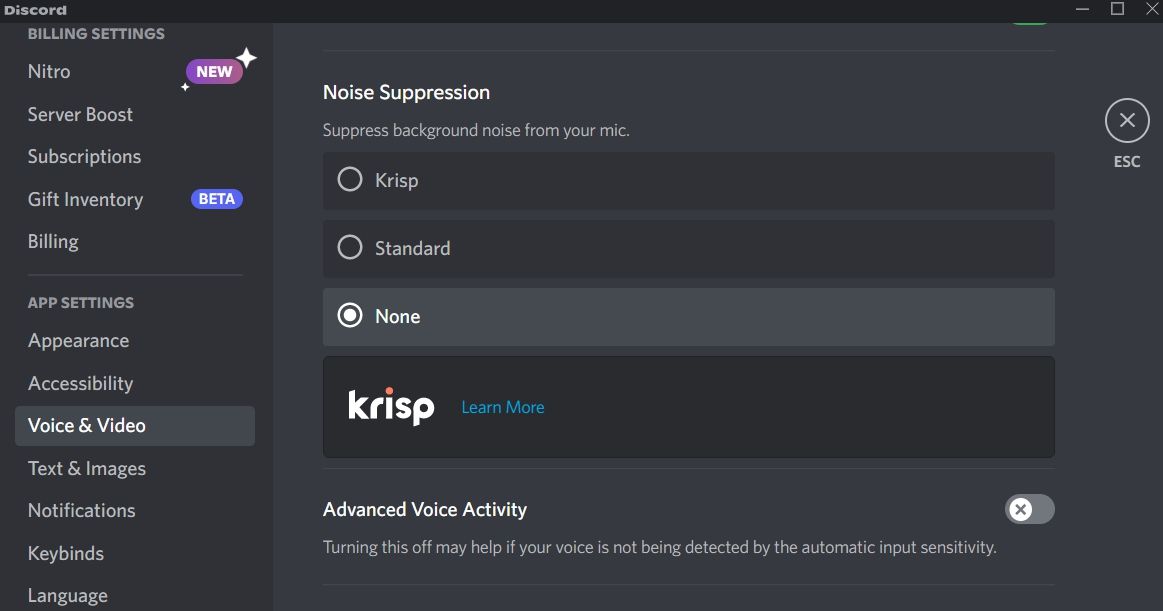 غیرفعال کردن ویژگی Krisp در Discord