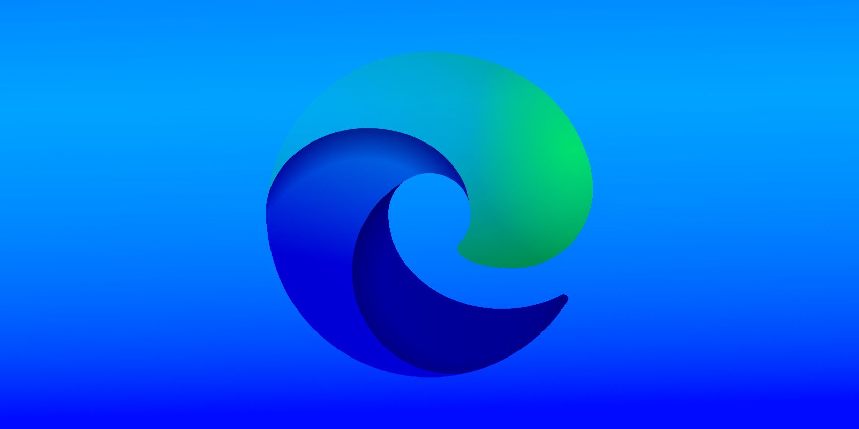 Logo Microsoft Edge dengan latar belakang biru