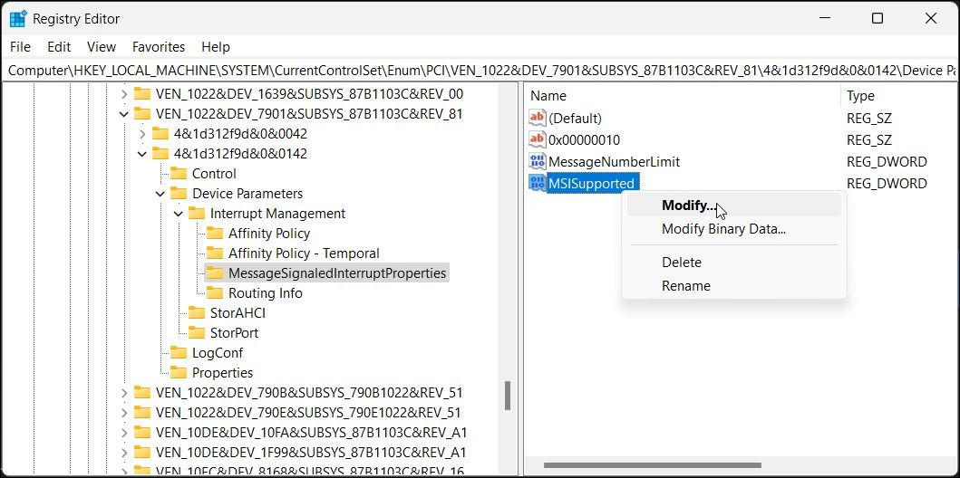 MSI supported registry editor