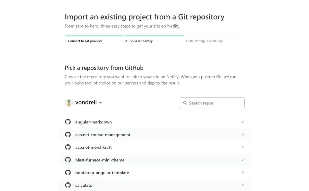 List of existing GitHub repositories that you can host