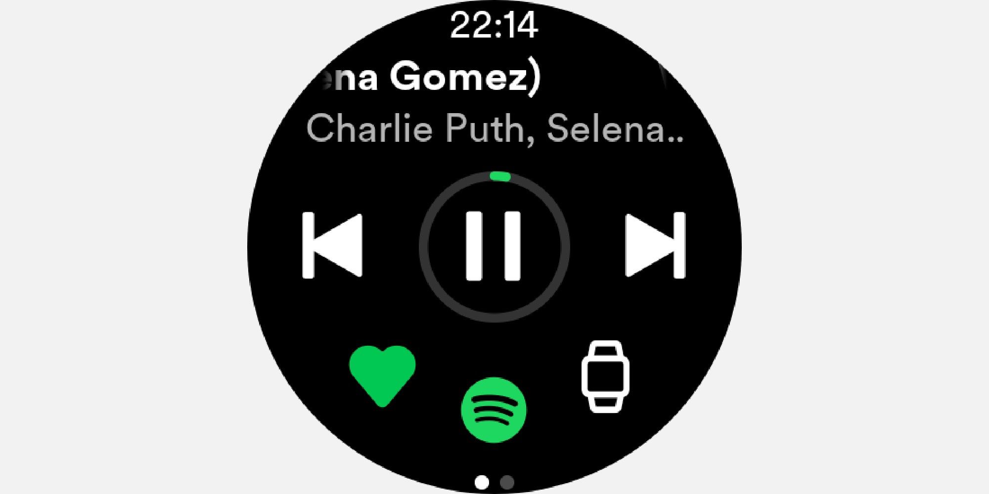 Music playing on Samsung Galaxy watch 4 via Spotify