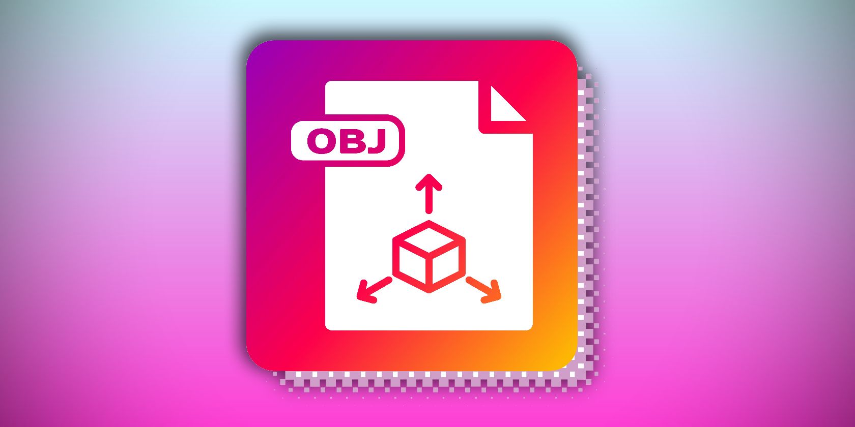Logo file OBJ pada fitur latar belakang gradien
