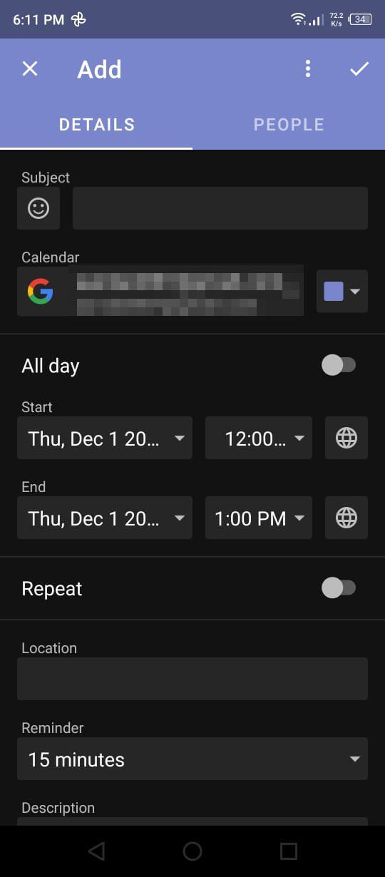 One Calendar - Adding an Event