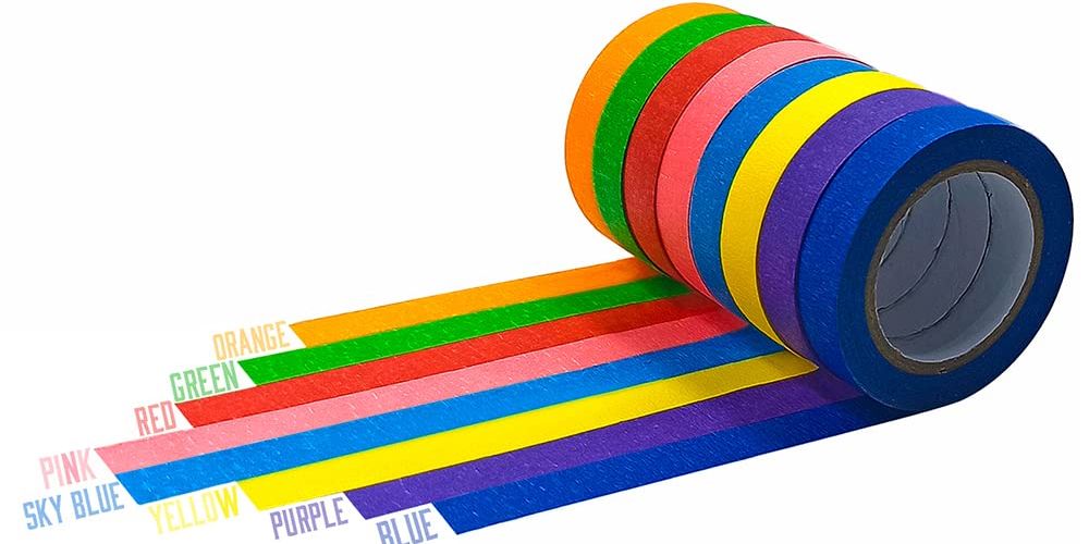 multicolored painting masking tape options