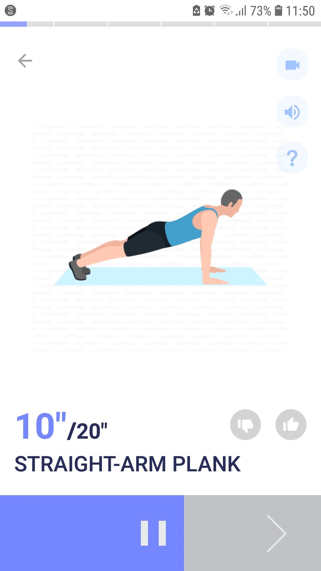 Plank Workout mobile fitness app