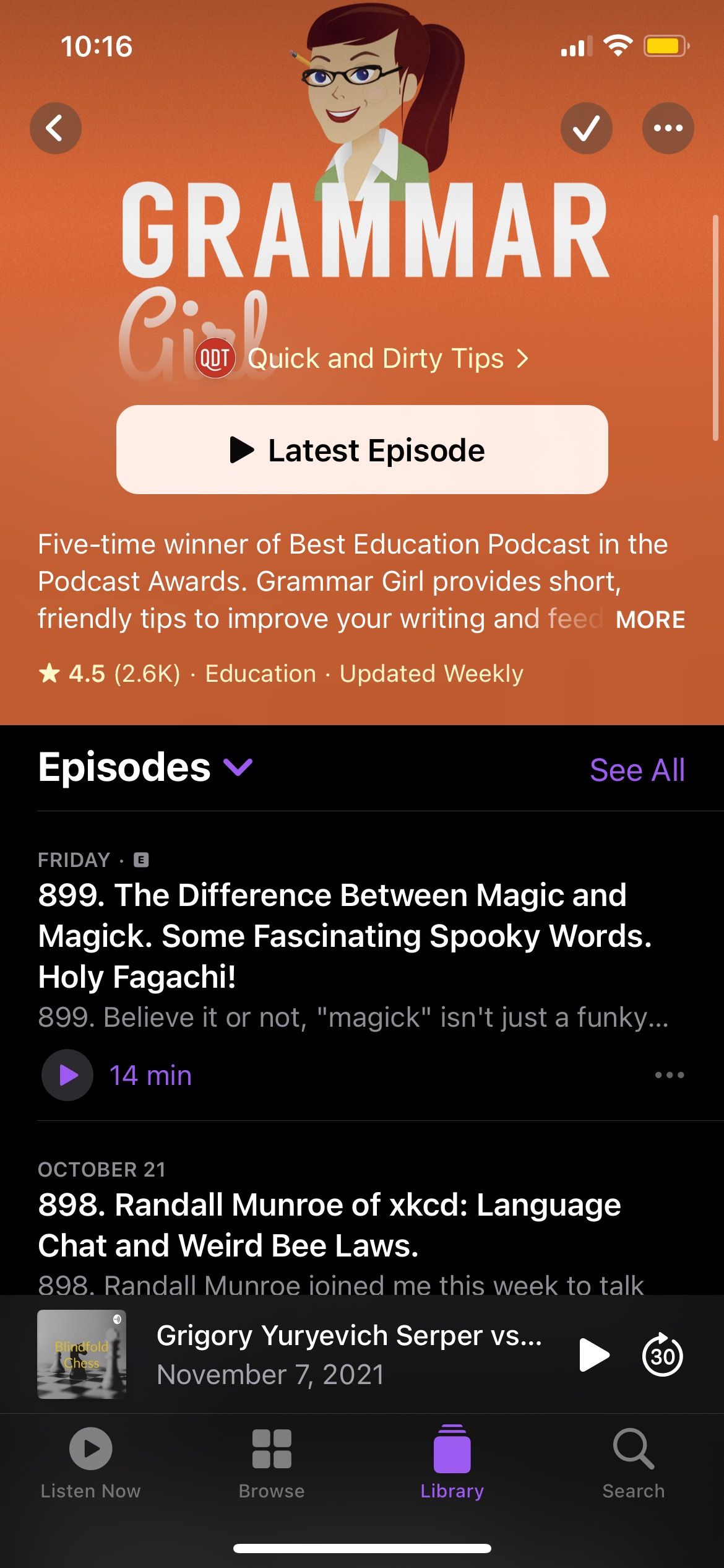 Podcasts app show iPhone