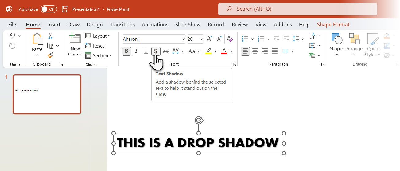 PowerPoint Text Shadow