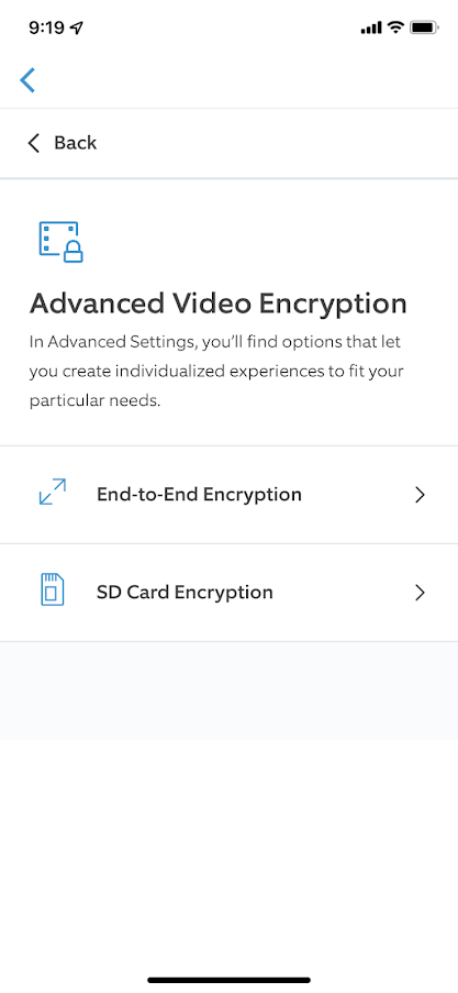 Choose end-to-end encryption