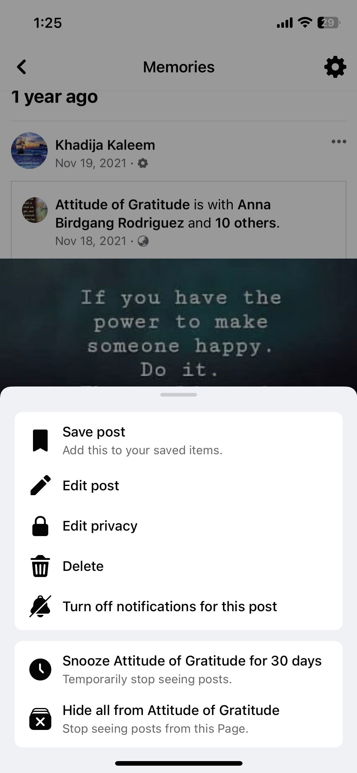 Save Facebook post