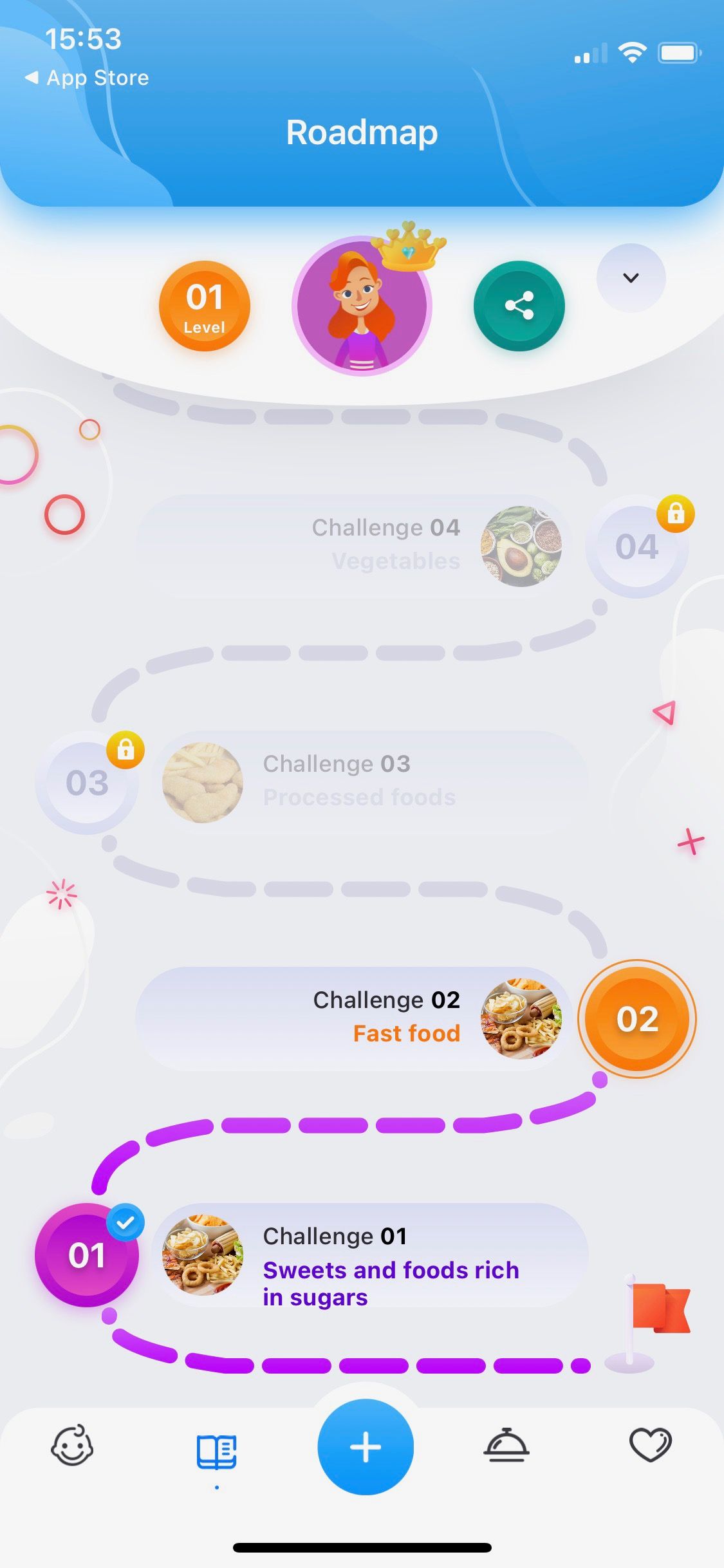 Screenshot of Wello app showing Roadmap