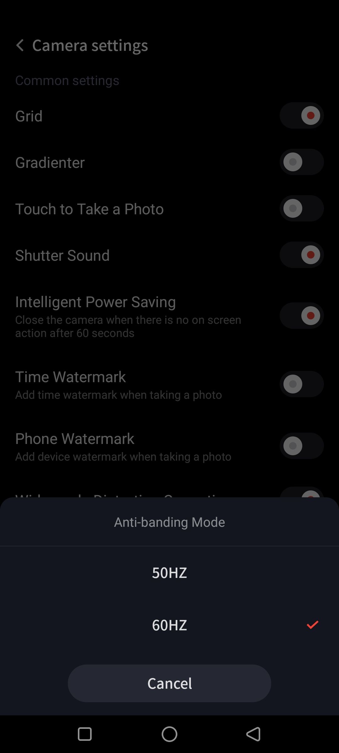 تنظیمات دوربین اسکرین شات اندروید RedMagic 7S Pro ضد باند