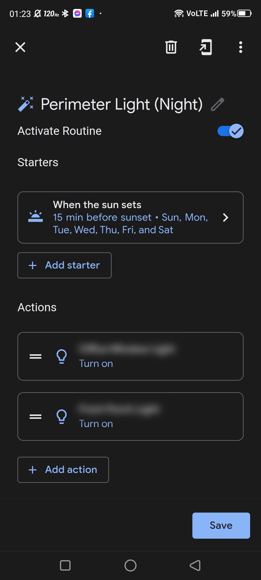 Light Automation on Google Home at Sunset