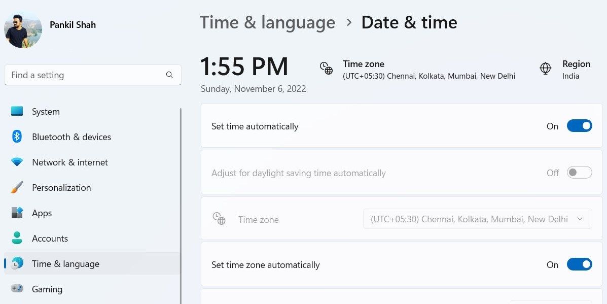 Establecer fecha y hora automáticamente en Windows