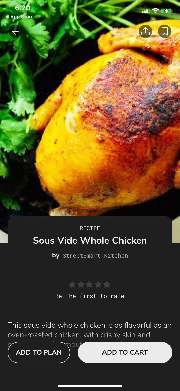 SideChef sous vide whole chicken