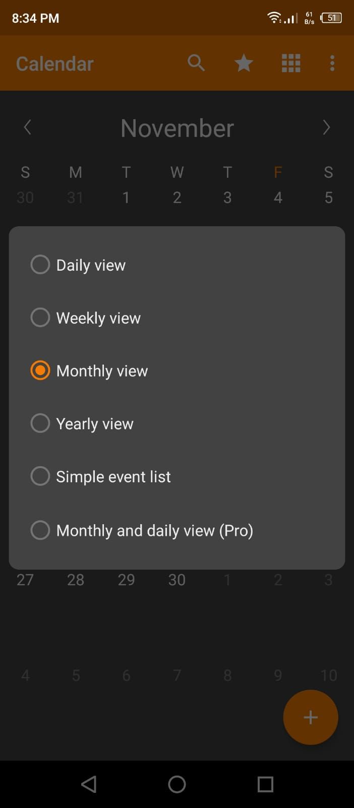 Simple Calendar - Changing the View