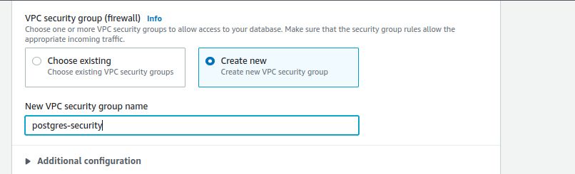 Step 10 - create new security group