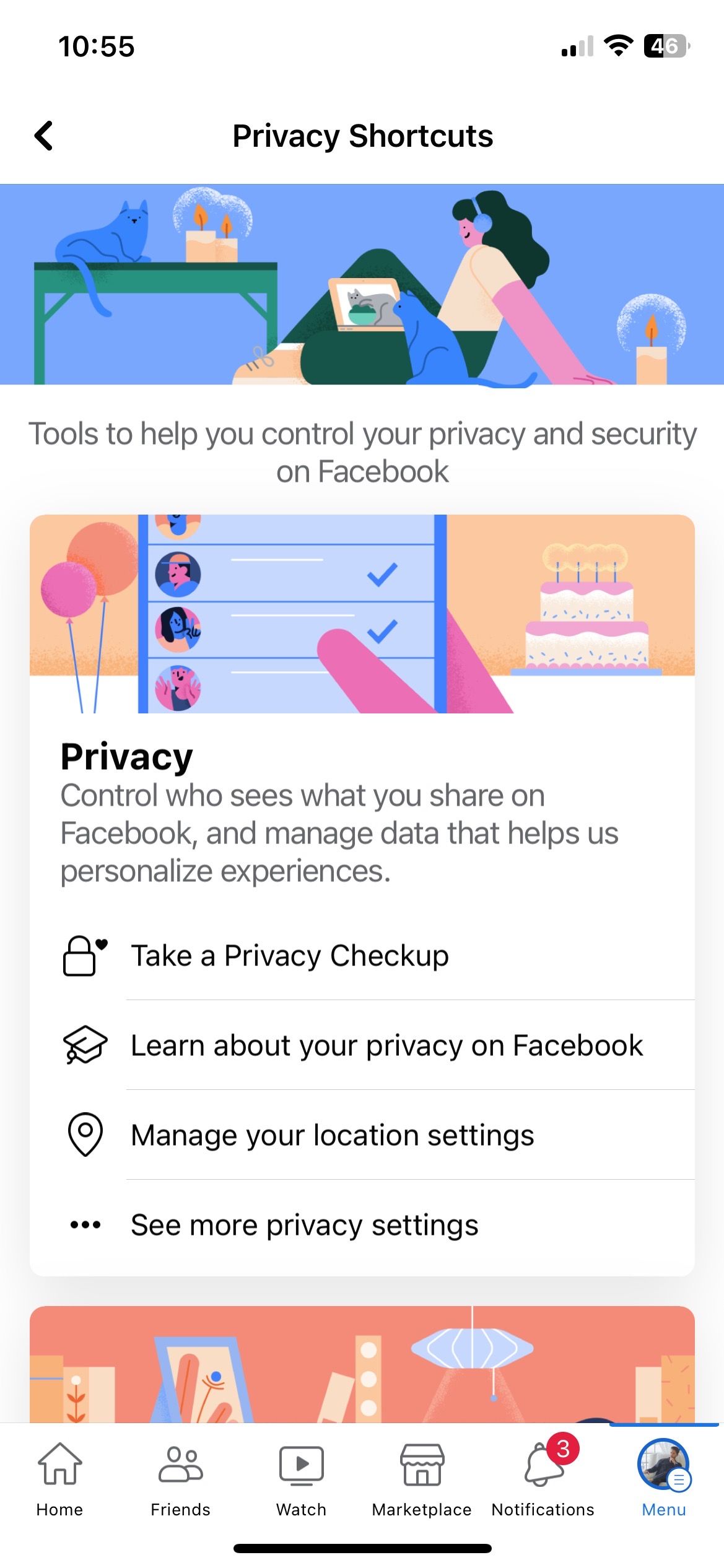 Take a privacy checkup on Facebook