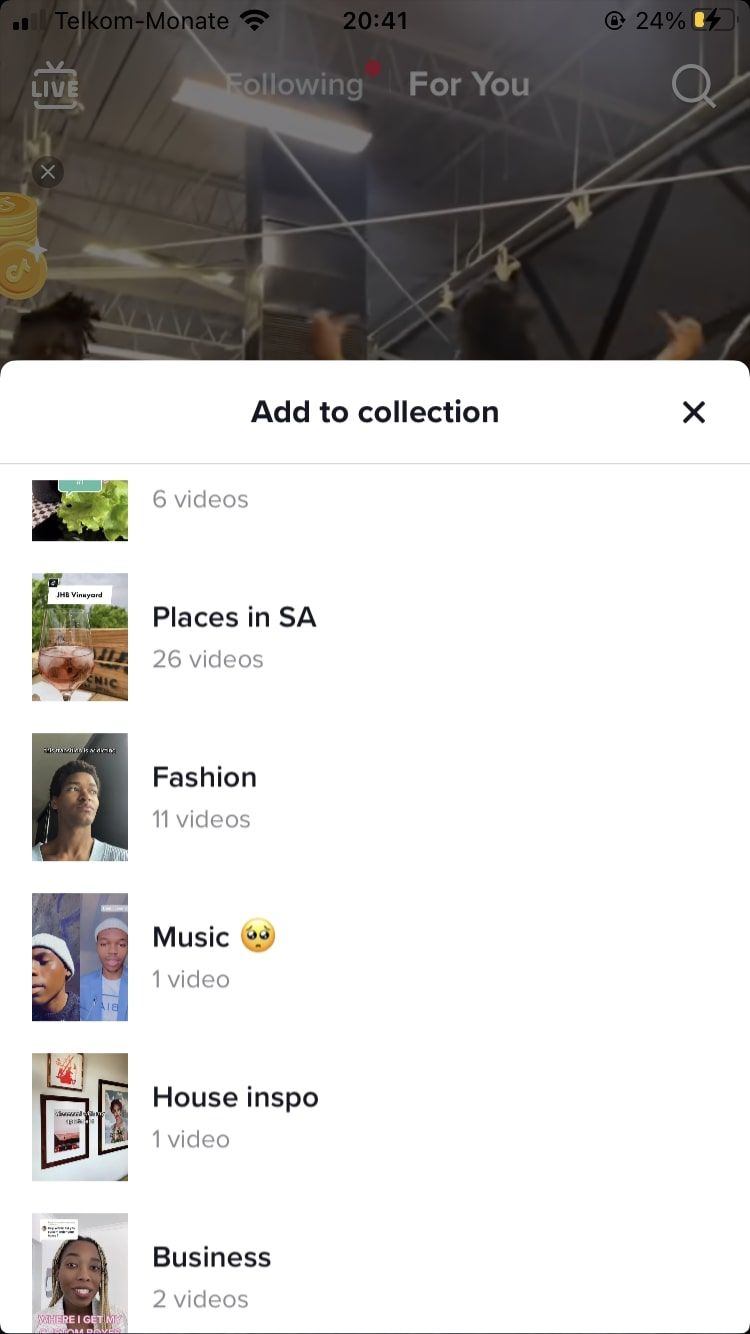 A collection in TikTok