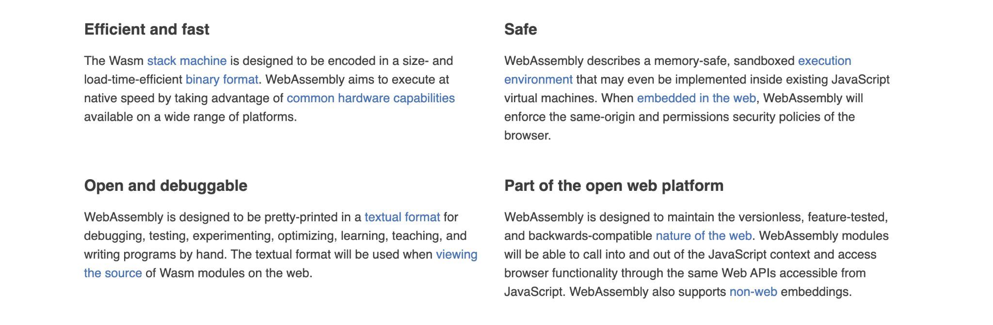 WebAssembly features