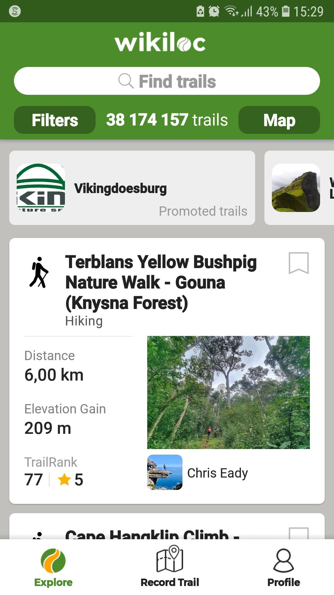 Wikiloc mobile hiking route app hiking explore