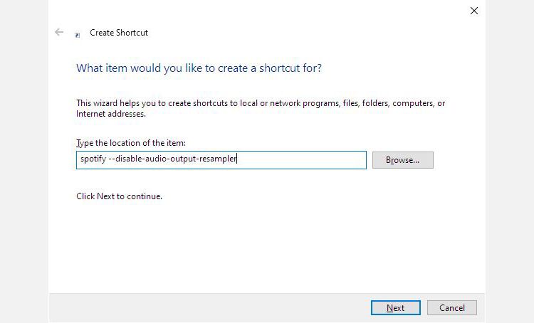 Windows10 Spotify Shortcut Command