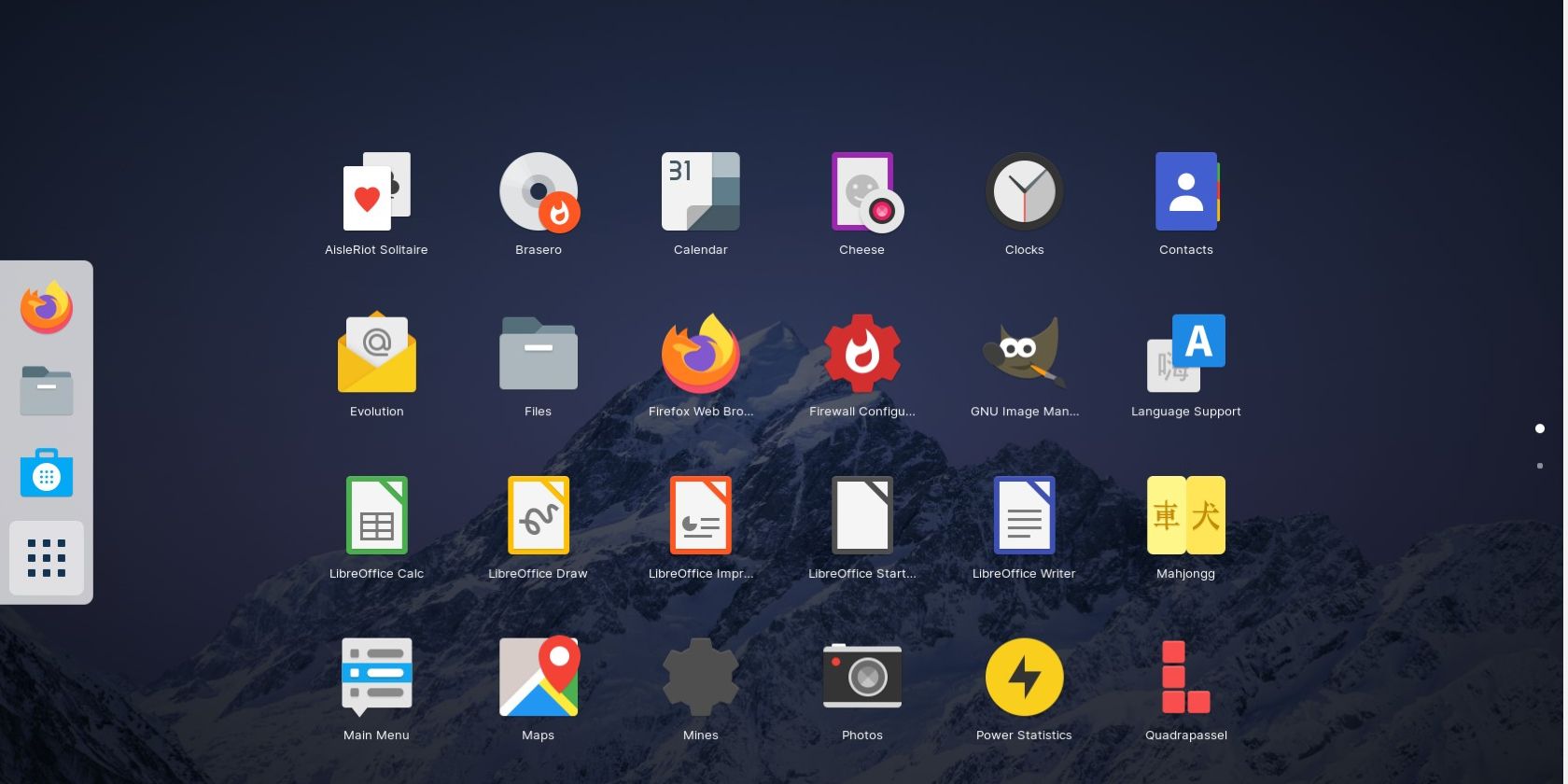 Applications on Zorin desktop screen