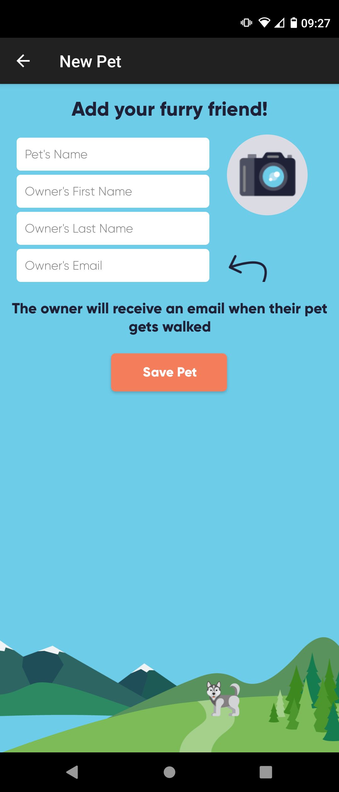 Adding New Pet to the DoggyLog App