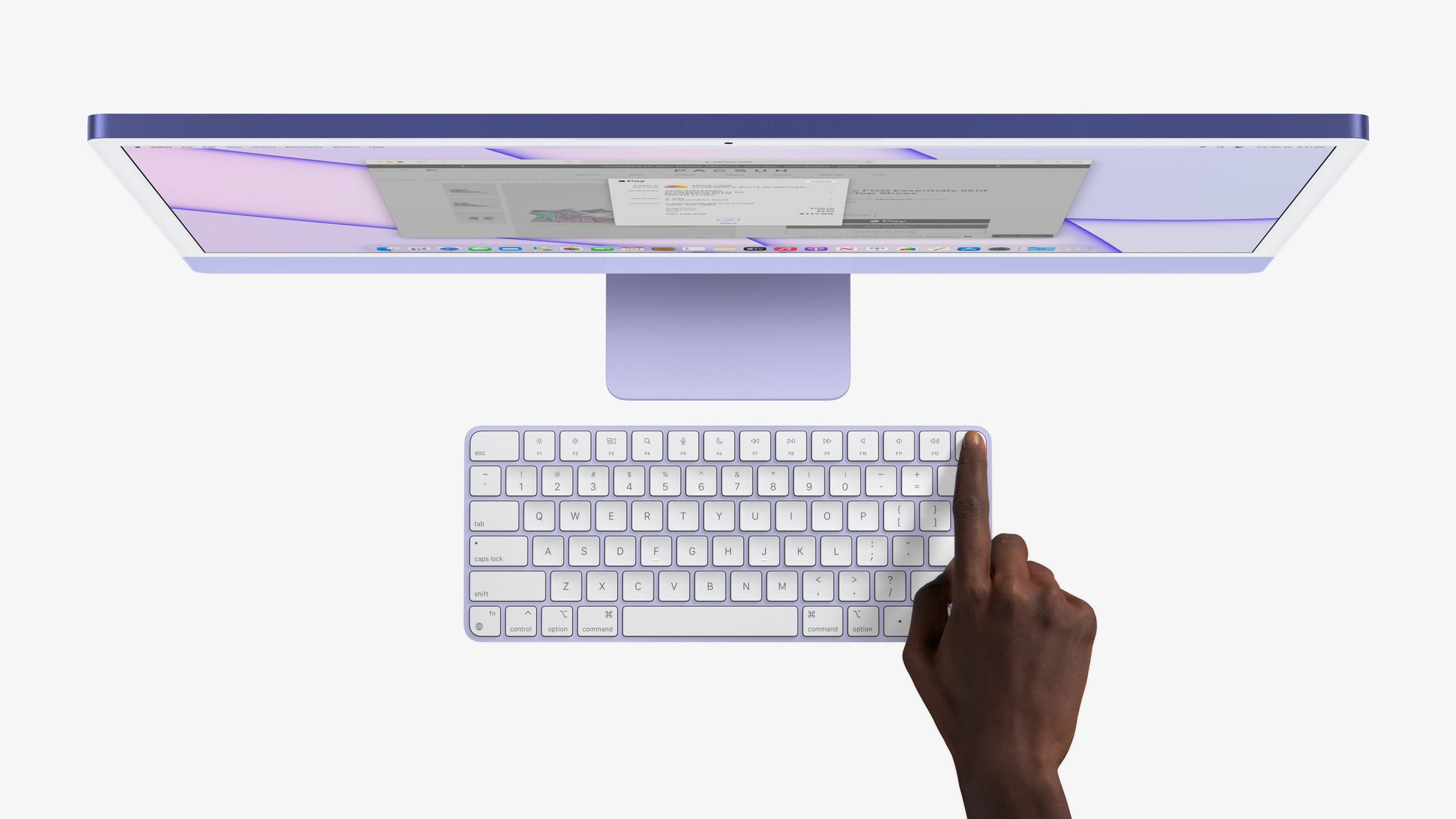 Purple iMac and Touch ID Keyboard