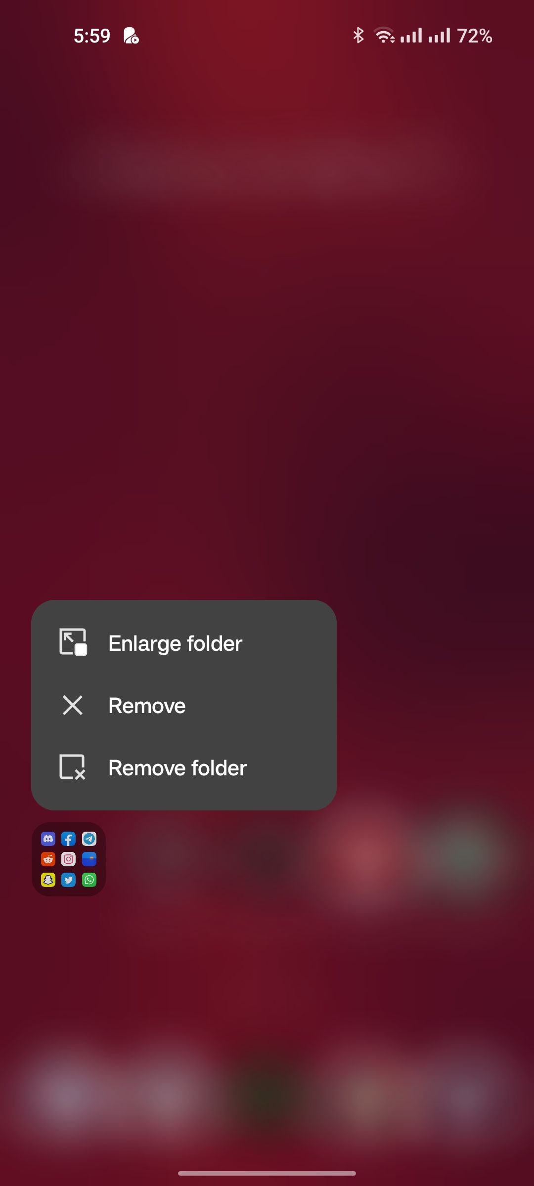 Option to enlarge a folder