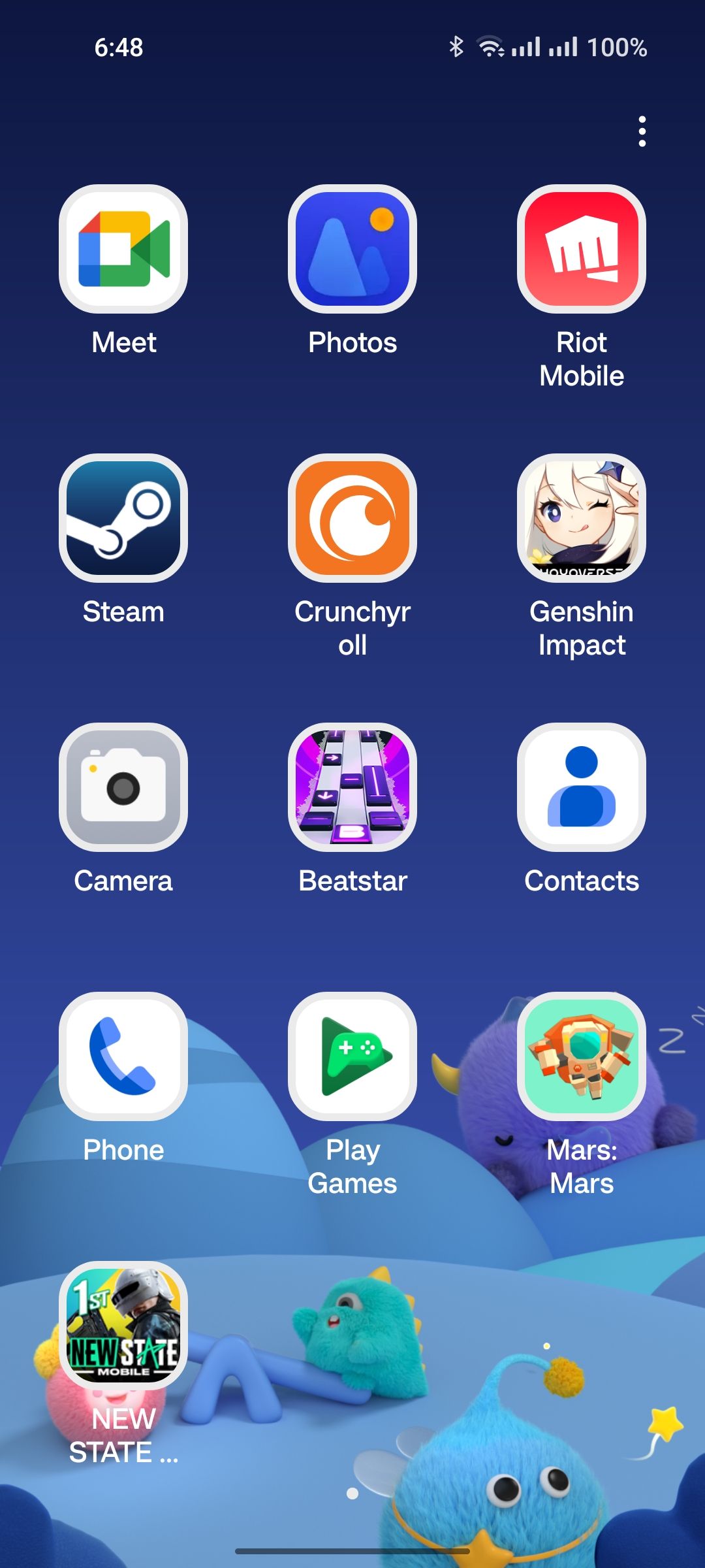 Kid Space home screen with a friendly background and big icons for apps