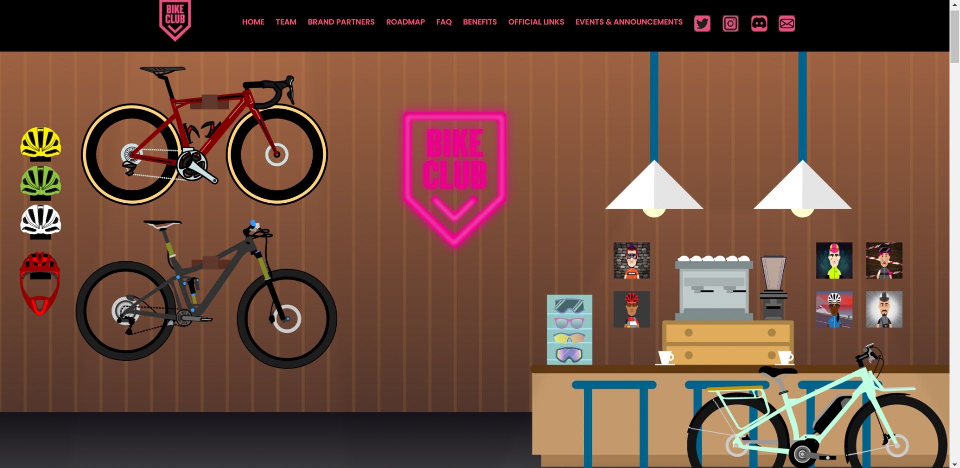 Bike Club website home page
