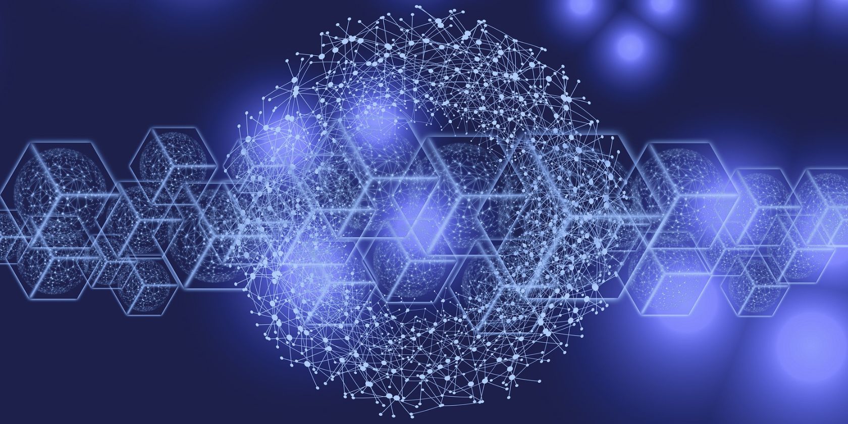 A blue Blockchain Network graphic