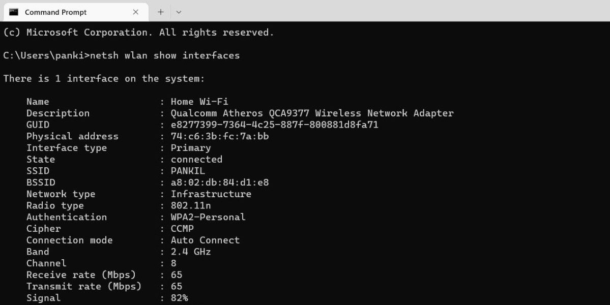 Check Network Adapter Speed Using Command Prompt
