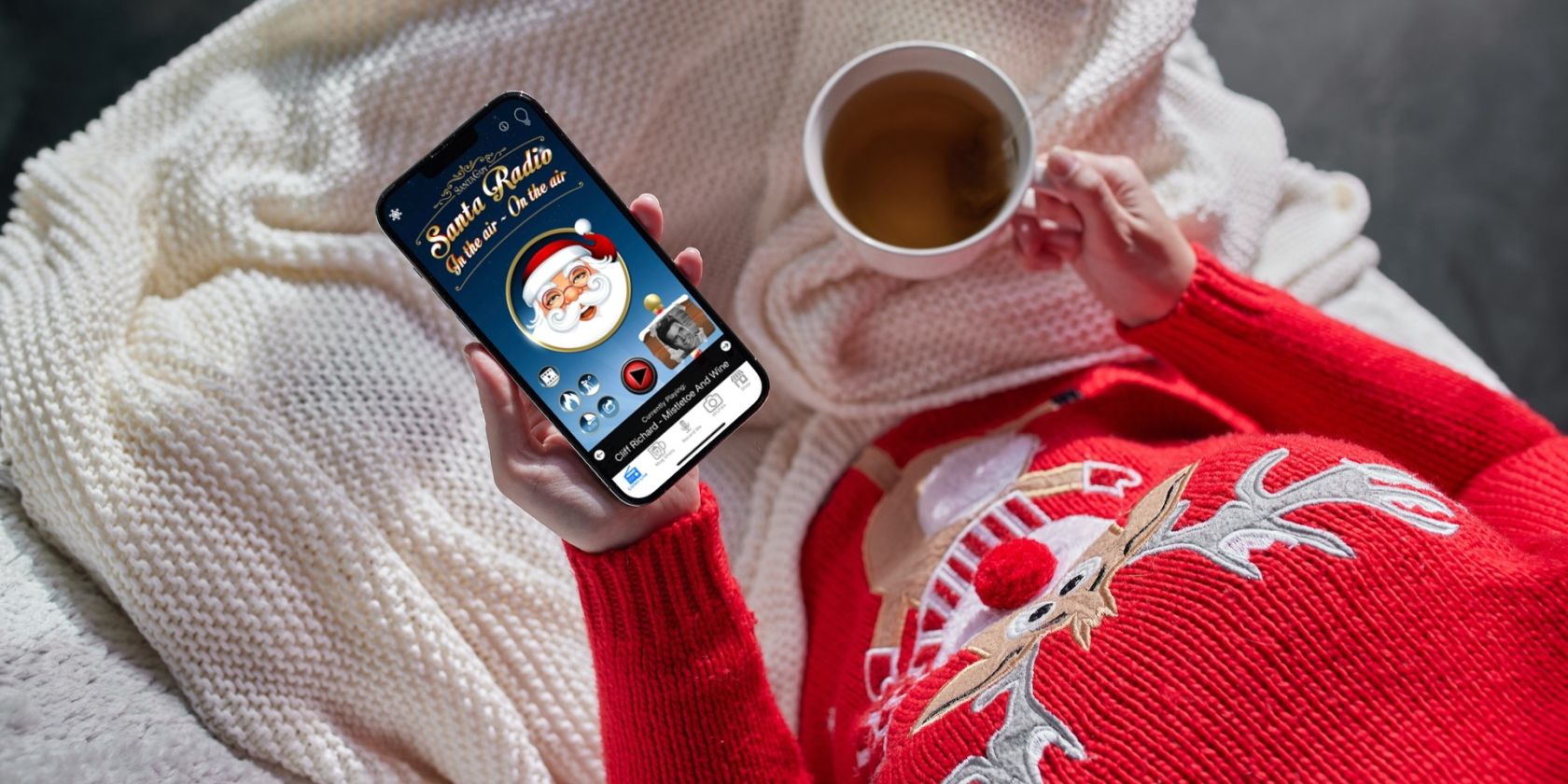 Christmas music app on iPhone
