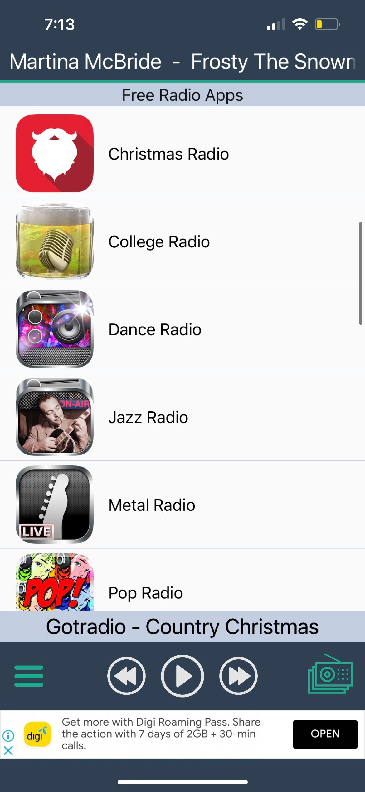 similar radio and music apps in christmas radio 