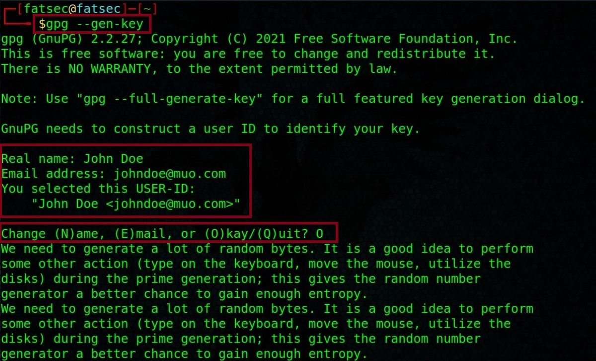 creación de clave de cifrado de linux